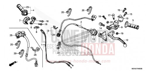 LEVIER DE GUIDON/COMMUTATEUR/CABLE CRF450RE de 2014